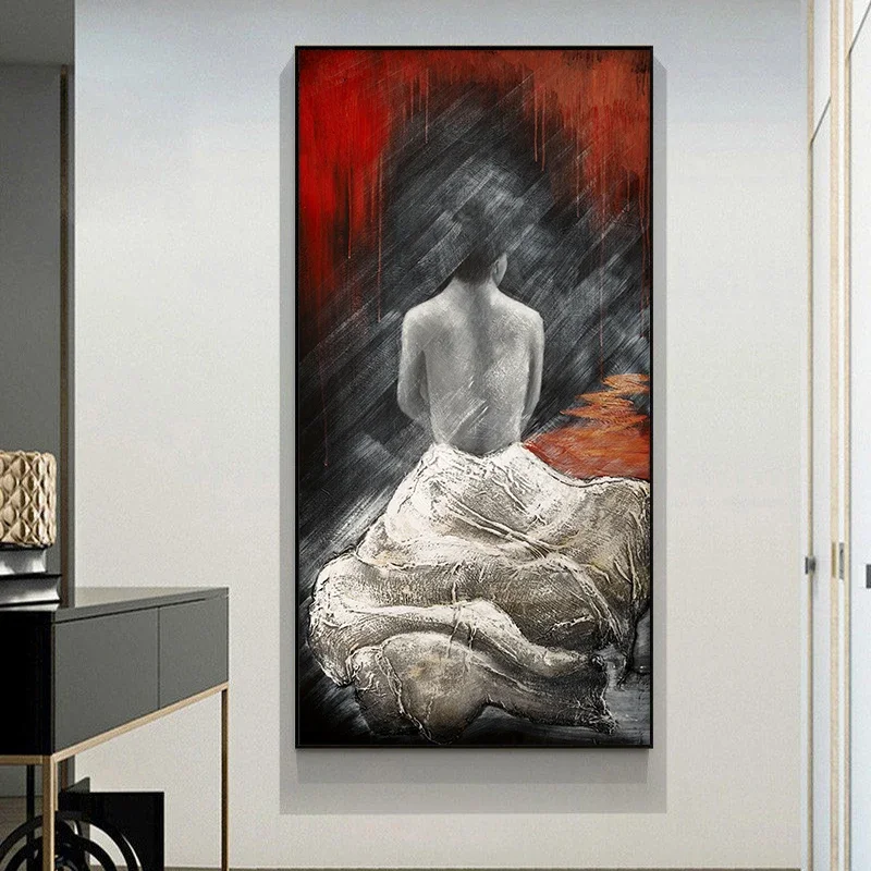 Abstract Art Nude Men Painting On Canvas 100% Hand Painted Figure Oil Painting Modern Wall Art For Bedroom Living Room Decor