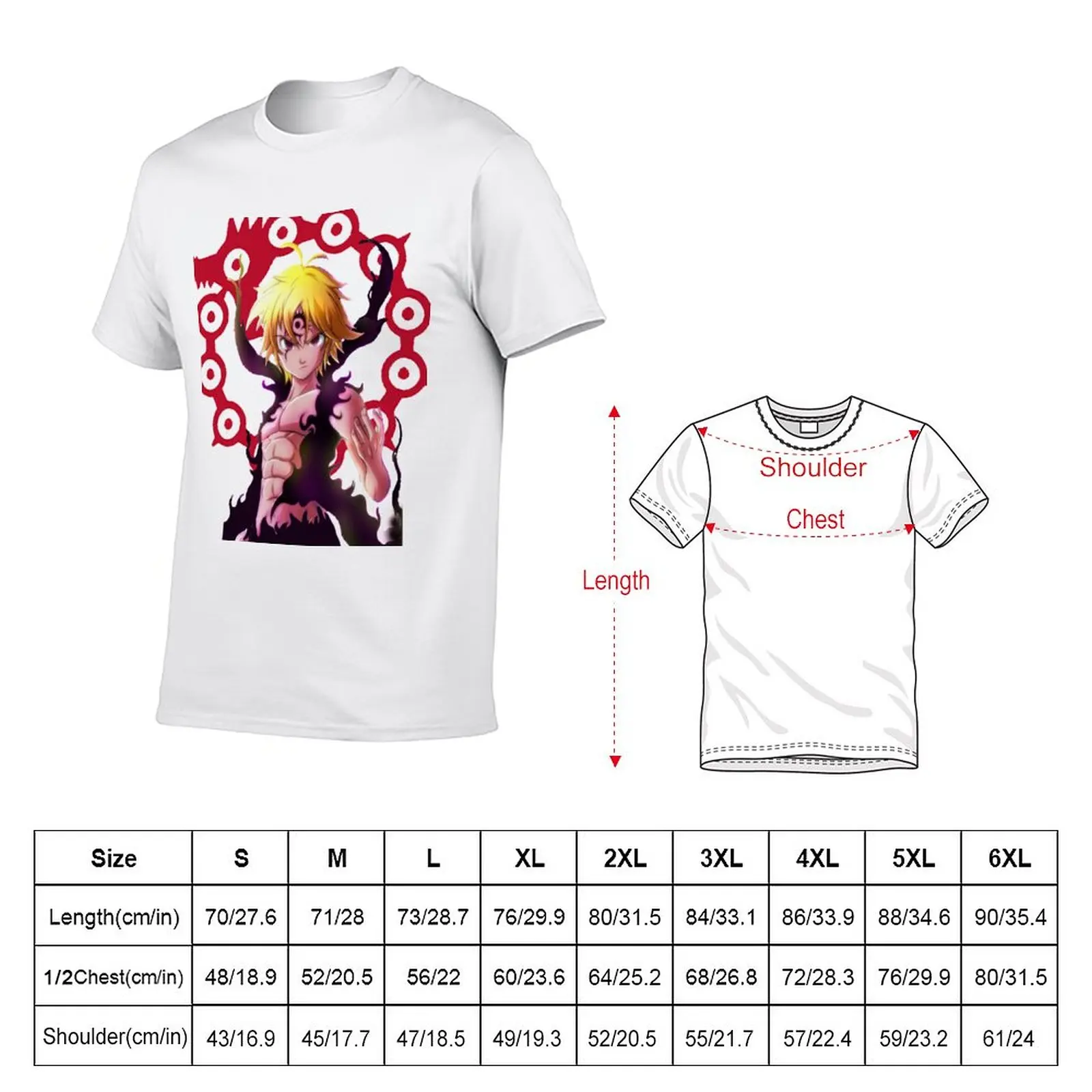 New meliodas sin T-Shirt customized t shirts t-shirts man Short sleeve tee custom t shirt mens tall t shirts