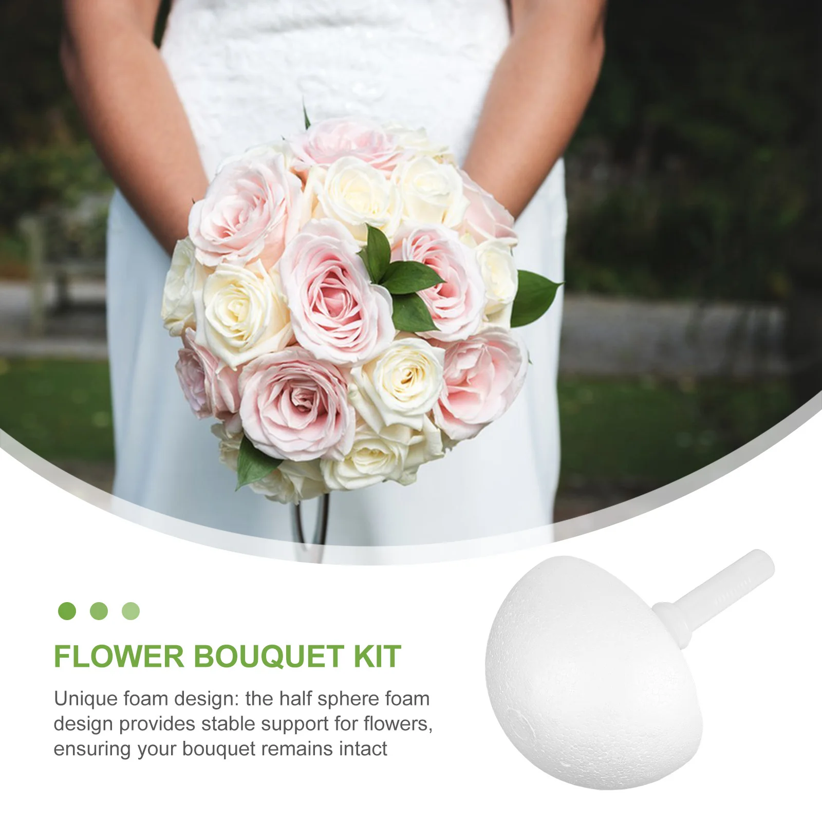 

2Pcs Wedding Lace Bouquet Holder Foam Floral Handle Bridal Flower Holder Bouquet Arrangement Supplies Flower Arranging Supplies