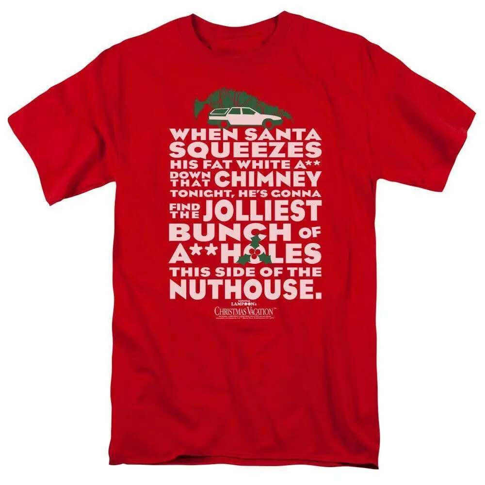 

Christmas Vacation Jolliest Bunch T Shirt Mens Licensed Holiday Movie Red