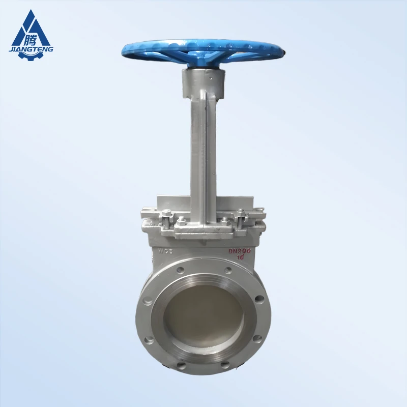 Slide Gate Valve Fluid Regulation Food Processing Manual Knife Type Electric Actuated Flanged Stainless Steel 6kW Gate Valve