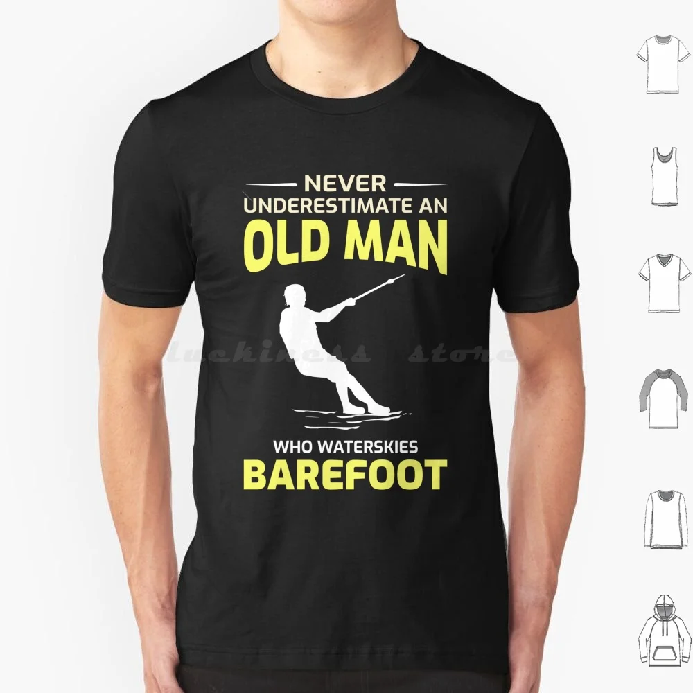 Barefoot Skiing Water Sport Motorboat Dad Grandpa T Shirt Big Size 100% Cotton Ski Water Skiing Boat Skiers Skiing Waterskiing