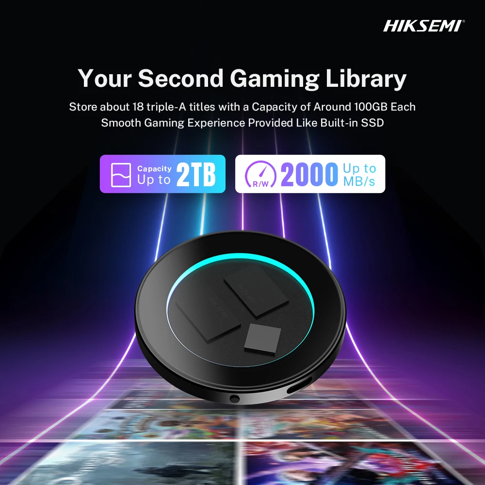 HIKSEM 1TB M.2 2230 NVMe SSD Enclosure - USB-C 3.2 Gen2 10Gbps, MagSafe, Compatible with iPhone 16 Pro Max ProRes & MacBook