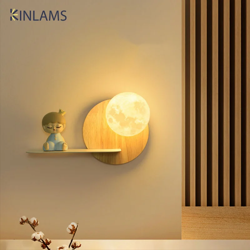 

Bedroom Bedside Wall Lamp Nordic Creative Astronaut Children's Room Wall Light Cartoon Boy Girl Background Home Decoration Light