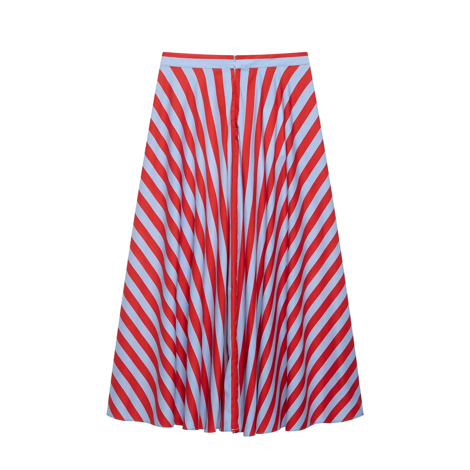 2026 Women Long Skirt Elegant Vacation Style Fashionable Loose Casual Contrasting Striped Brand MIDI Skirt Summer New Red
