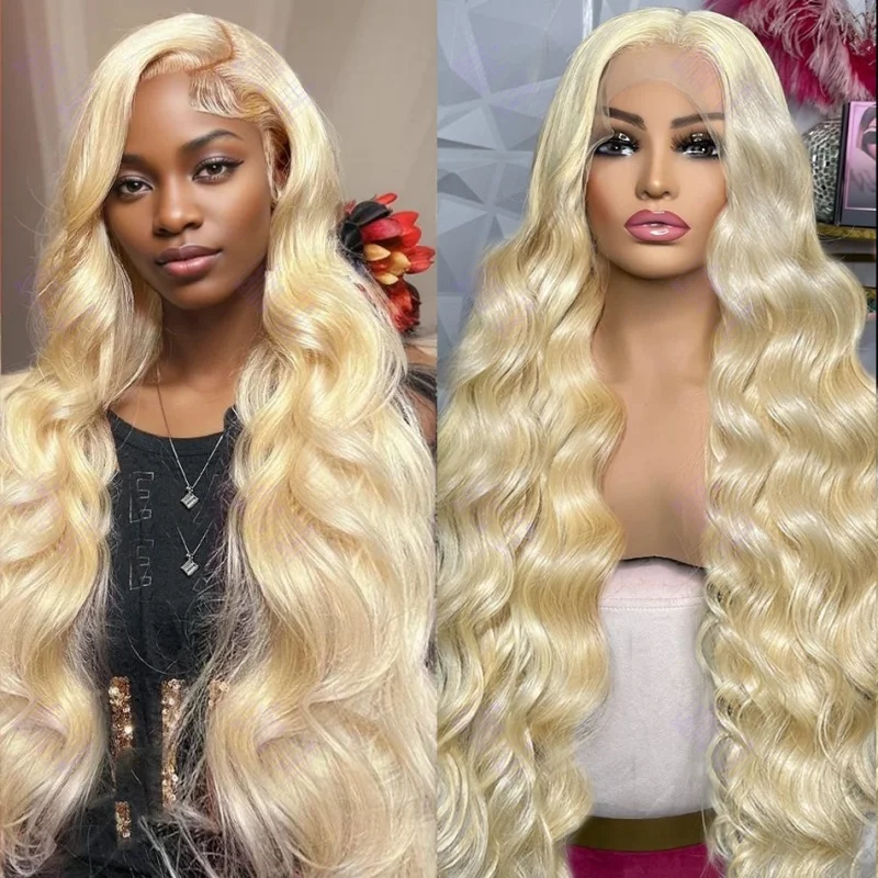 100% Choice Brazilian Preplucked Wigs 613 Honey Blonde Frontal Body Wave 13x6 Lace Frontal Human Hair Colored Wig For Women