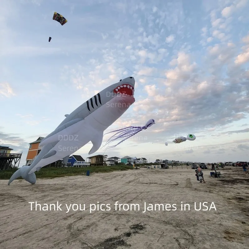 AngiLED Shlavabo Soft Gonflable Pendant Show Kite, Rip Stop, Ligne de nylon, Lessive pour adultes avec coin rond, LED bien protéger, 18m