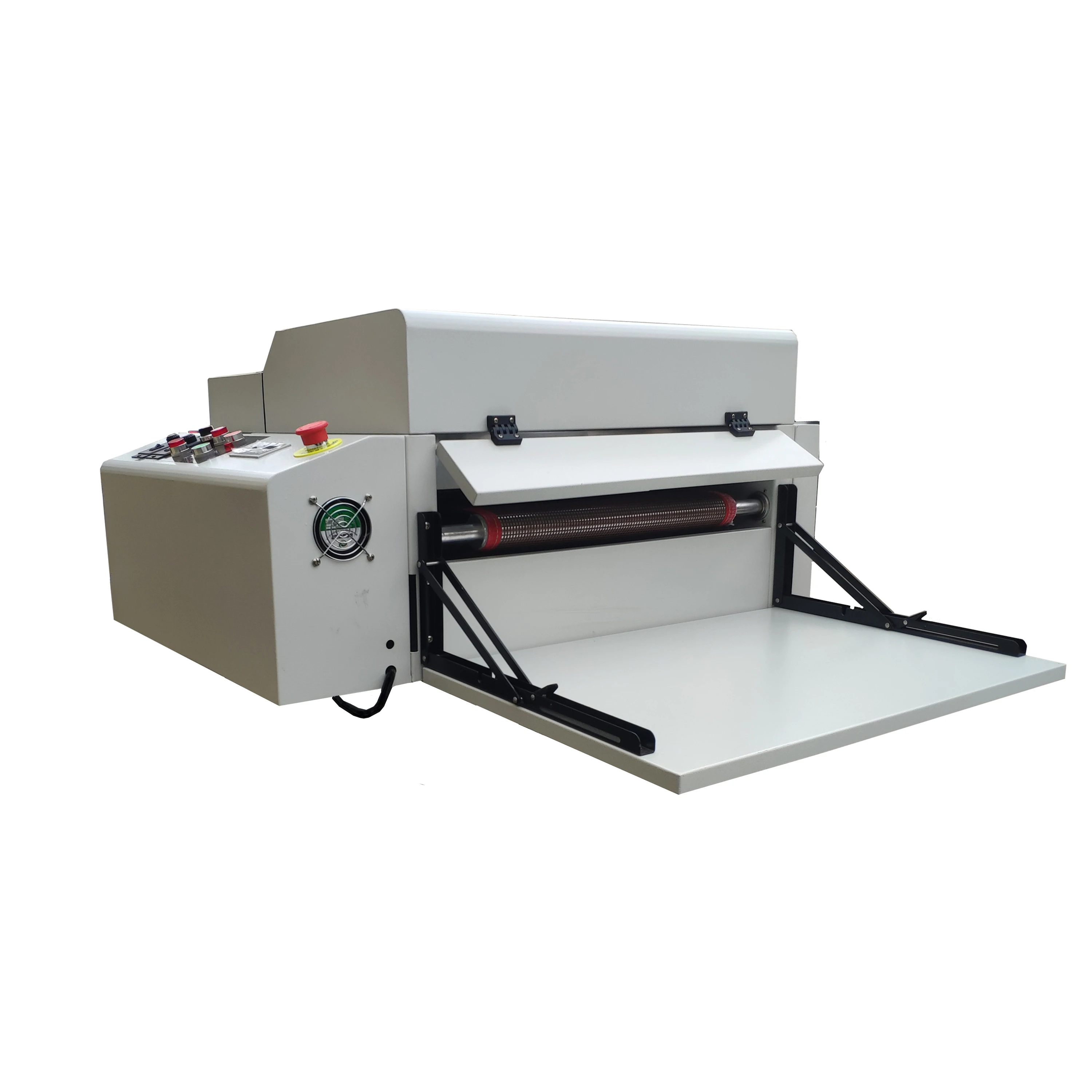 Small Semi-Automatic Laminating & Coating Machine IR Lamp Dryer 2500W 0-8m/min 320mm Max Width for Print Finishing (110V/220V)