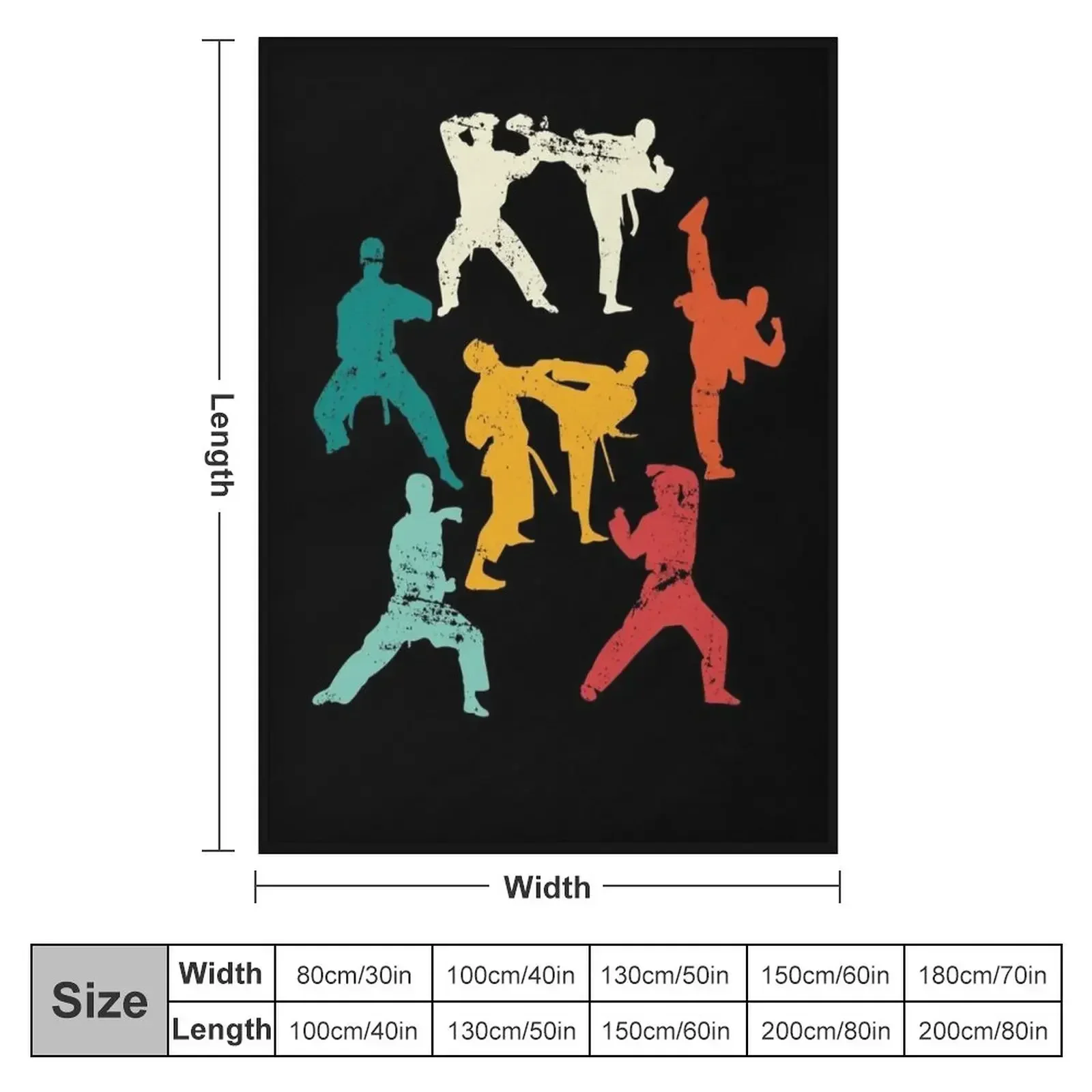 Retro karate fighter karate Throw Blanket