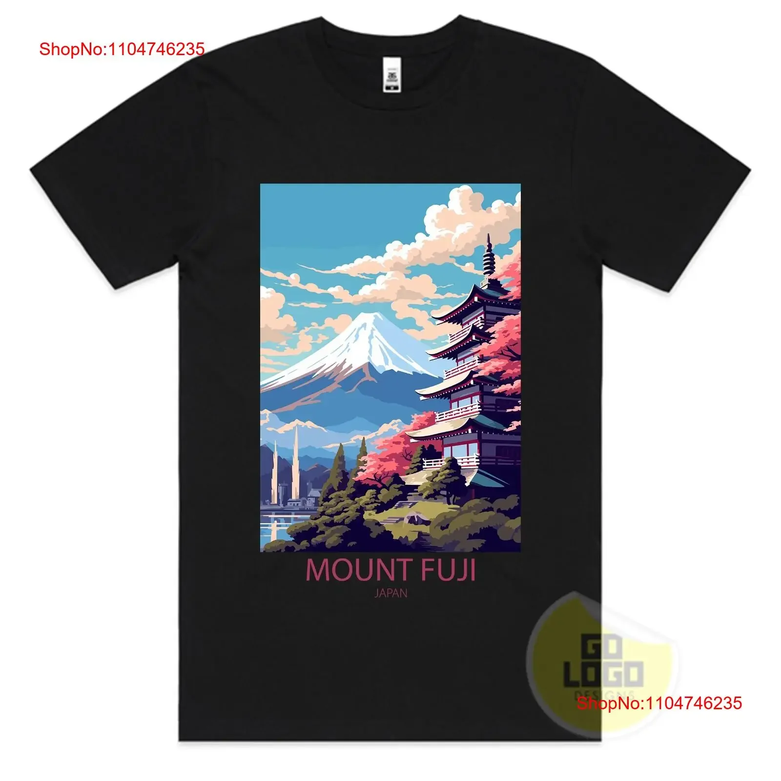 Travel T Shirt MOUNT FUJI JAPAN Mt Wall Art Print Poster Souvenir City  vintage Washed Unisex Breathable designer clothes