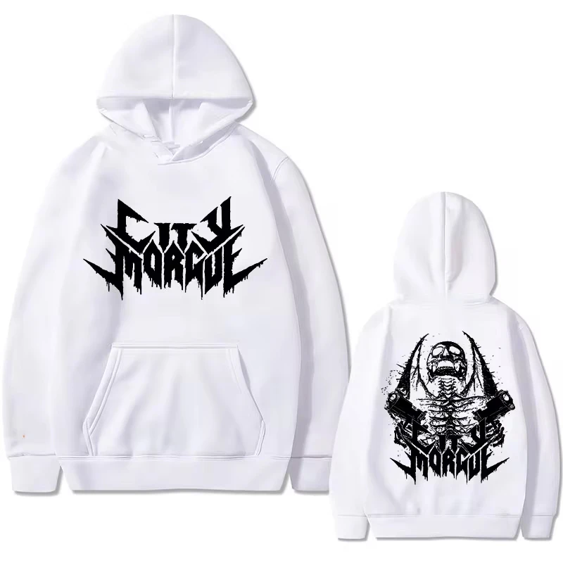 

Rapper Zillakami Sosmula City Morgue Double Sided Print Hoodie Skeleton Graphic Sweatshirt Men Women Oversized Hip Hop Hoodies