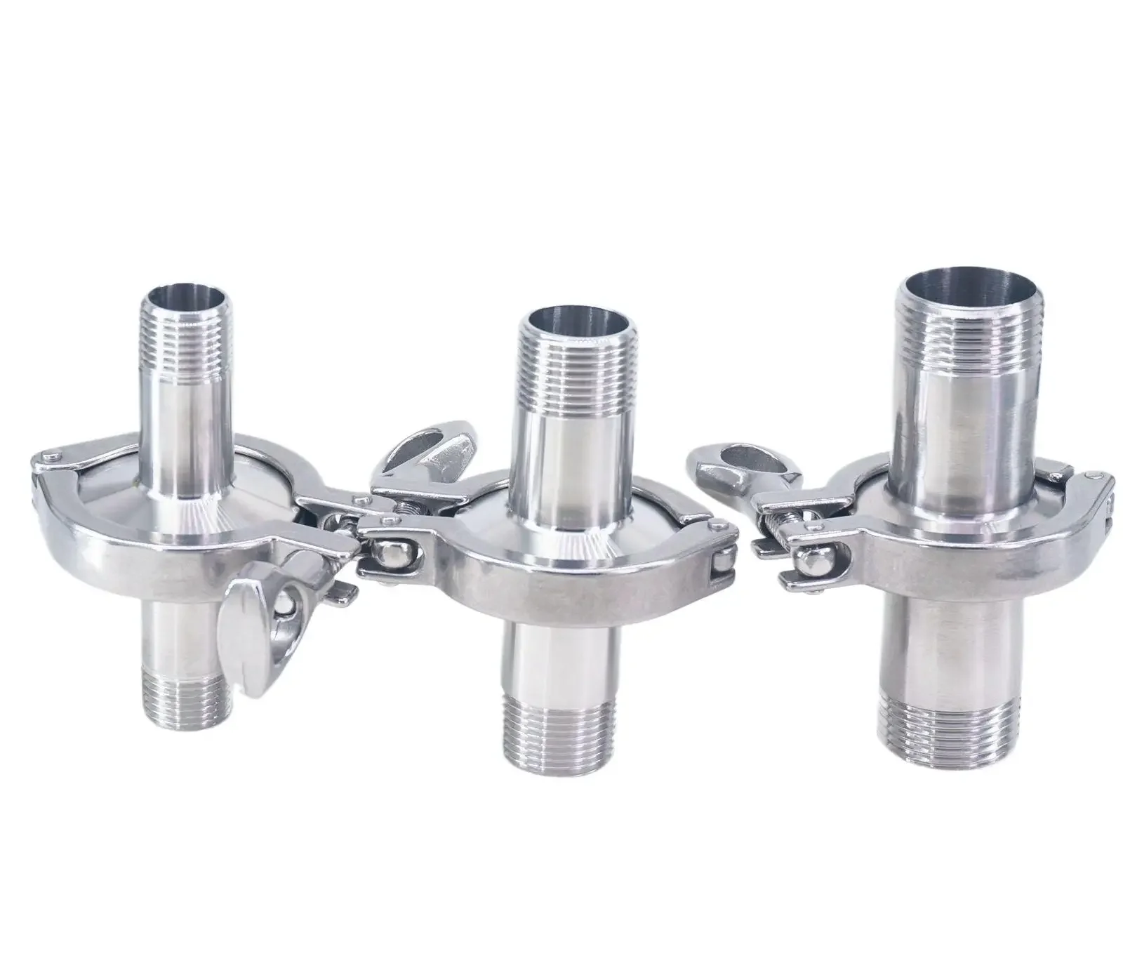 

Set Ferrule Fitting +Clamp+Gasket 1/2" 3/4" 1" NPT Male -1.5" Tri Clamp 304 Stainless Sanitary Fitting Brew Beer