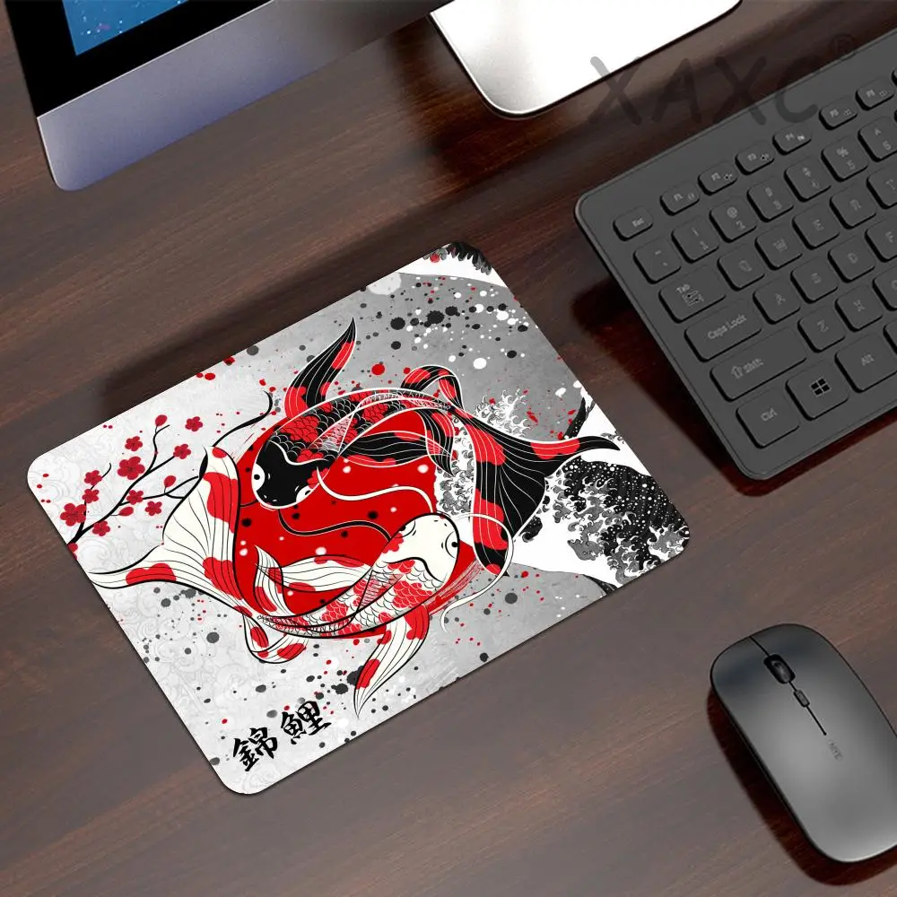 

Yinyang Fish Small Mouse Pad Red lock edge PC Table Mat 45x40cm Rubber Deskpad Laptop Mousepad Japanese Art Koi Mause Pads