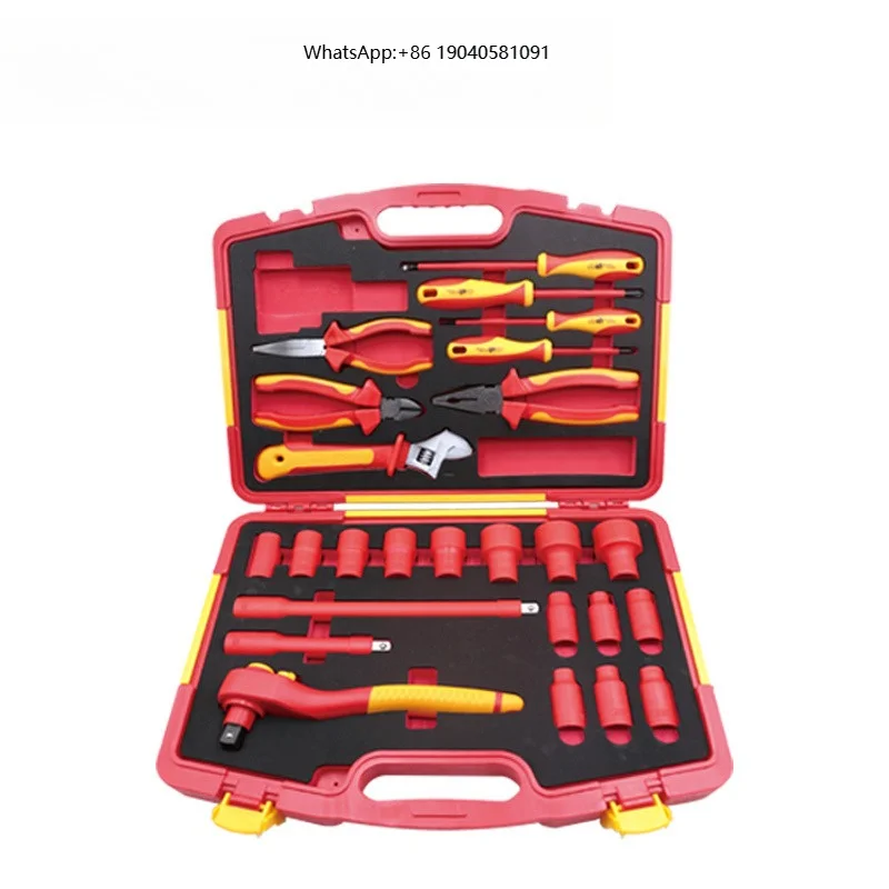 VDE GS Certificate AC 1000v  Insulated Ratchet Wrench Pliers Tools Set-25pcs