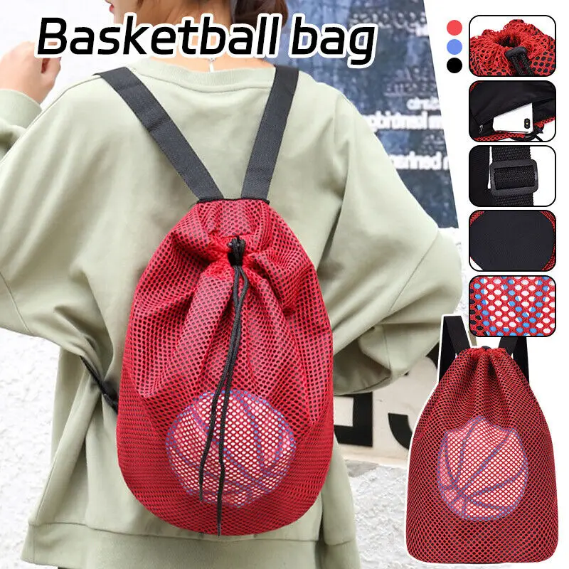 

Outdoor Training Drawstring Backpack Travel Waterproof Soccer Football Storage Fitness Mesh Bag Basketball Storage Gym Yoga