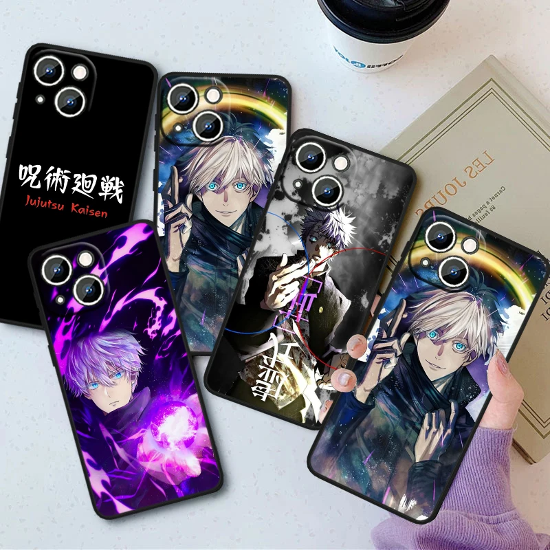

Anime Jujutsu Kaisen For Apple iPhone 15 14 13 12 Mini 11 XS XR X 8 7 Pro Max Plus Soft Silicone Black Phone Case