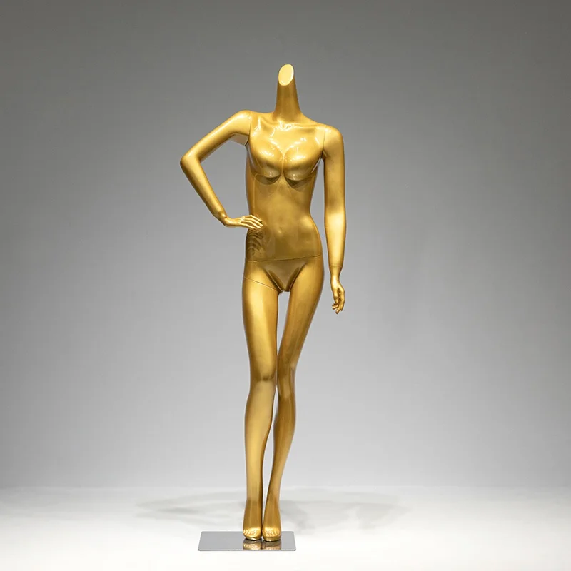 ランジェリーストアマネキン小道具衣料品店のウィンドウゴールド偽人間のブラジャーブラジャー下着モデルディスプレイラック全身