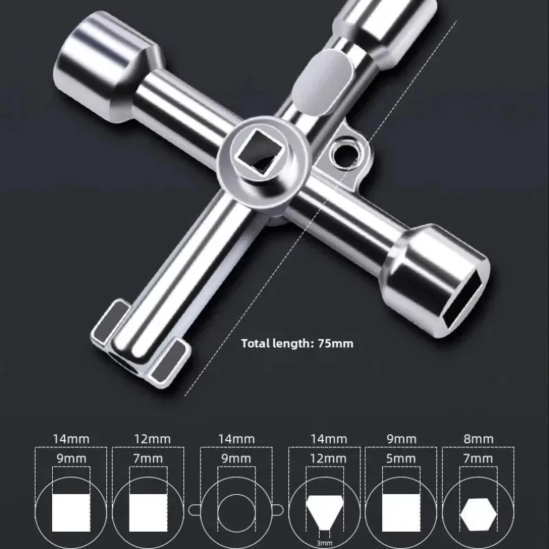 Combination Cross Portable Silver Multifunctional Hand Screwdriver DIY Socket Screwdriver Head