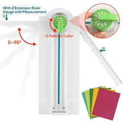 Upgrade 12-Shape in 1 Craft Paper Cutter, 360° Bilateral Cutter Head Swithable, Multi-function Paper Trimmer With Measurements