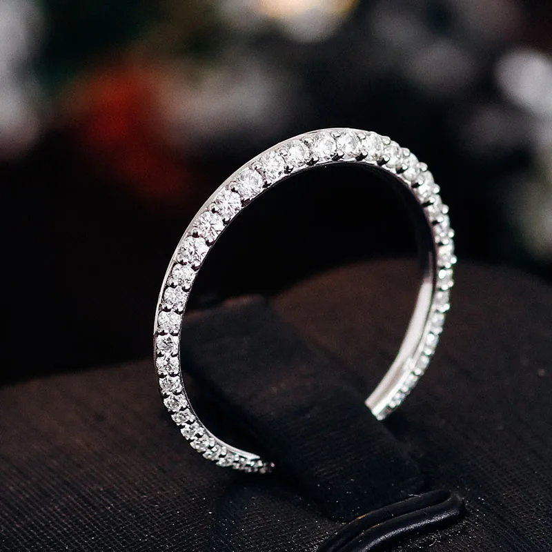 

Provence Gradient Band Wedding ring Solid Gold DEF/VS Lab Diamonds Luxury full band Anniversary Rings Personalized Custom