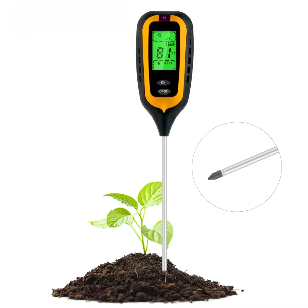 Soil  4 in 1 Sunshine Temperature PH  Soil Moisture PH  Plant and Turf Soil Moisture PH Meter Five Per Set