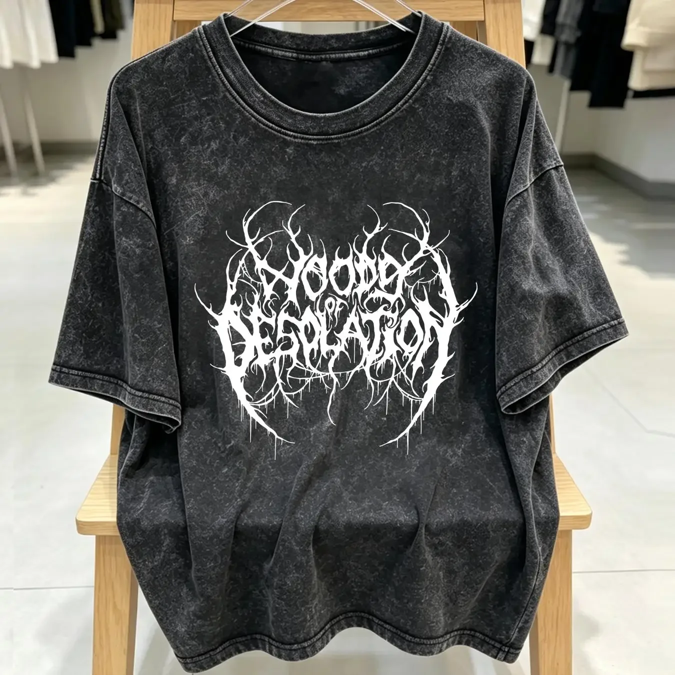 washed T Shirt NWT Woods of Desolation Undeground Music long or short sleeves vintage Washed designer clothes Stylish fashion