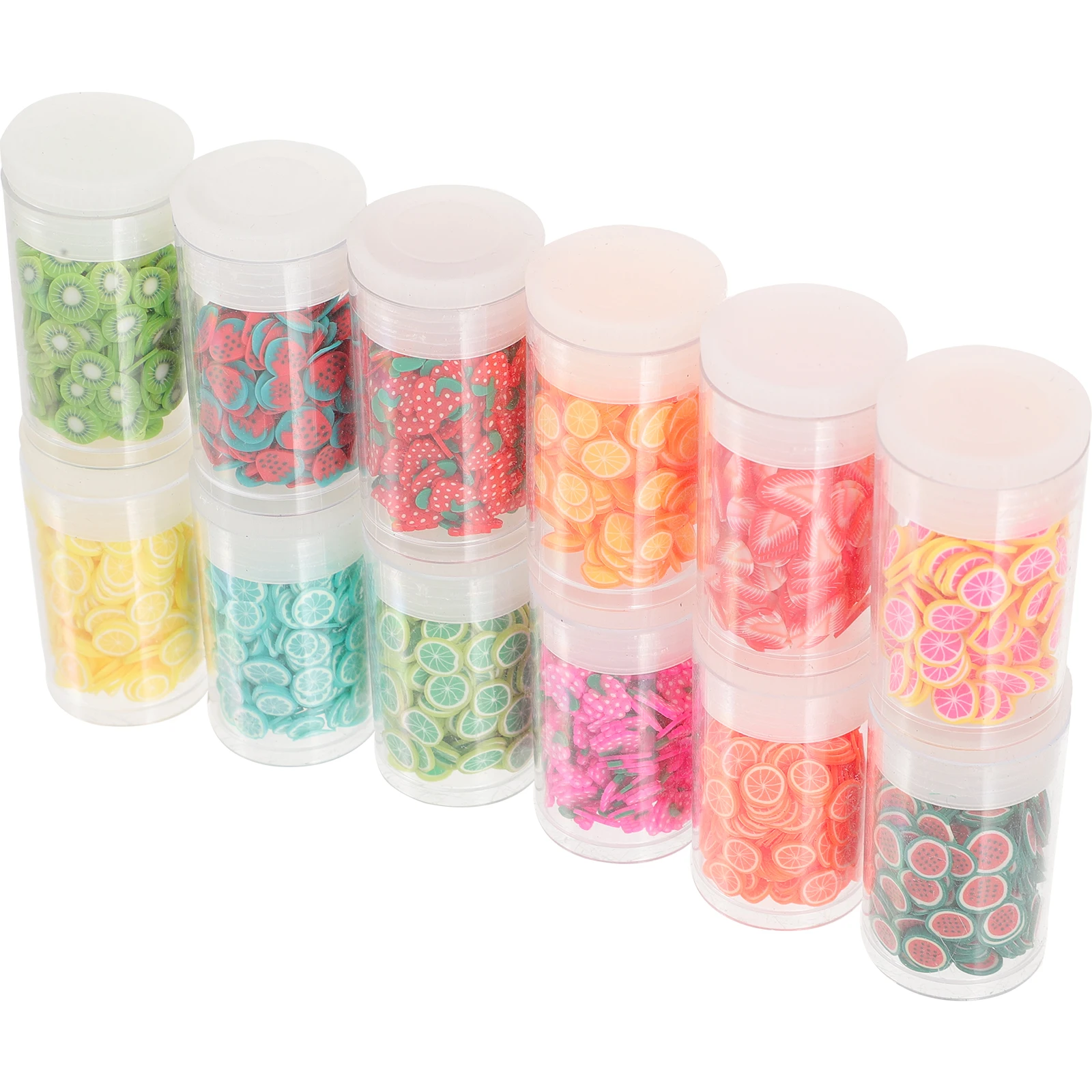 

12 Boxes Soft Ceramic Fruit Slices Polymer Clay Nail Decorations Kits Various Colors Shapes Easy Apply Artificial Nails Salons