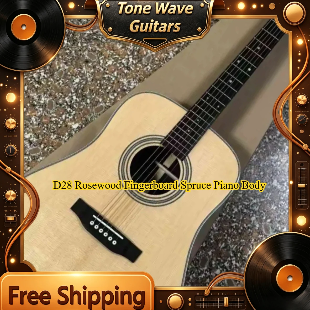 Best Seller D28 Acoustic Guitar  Spruce Solid Top Piano Body Rose Wood Fingerboard Wood Zero Foundation Beginner  Practice