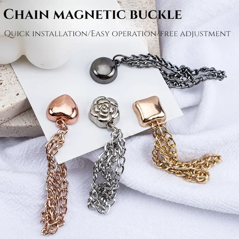 Chain Magnetic Buckle Pant Leg Drag-proof Metal Magnetic Cuff Fixed Magnet Buckle No Seam Pant Leg Length Shortening Device New