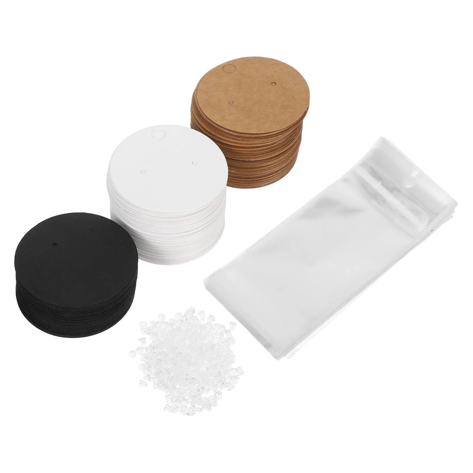 1Set Earring Packaging Display Cards Transparent Bag Silicone Back Jewelry Holder for Studs Earrings Necklace Retail Display