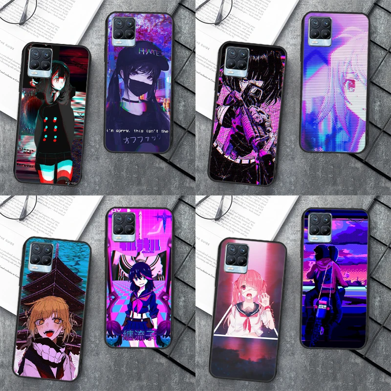 Anime Vaporwave Glitch For Realme C55 C35 C33 C31 C30 C21Y GT Neo 5 3T OnePlus 11 10 9 Pro 10T Nord 2 3 2T CE Case