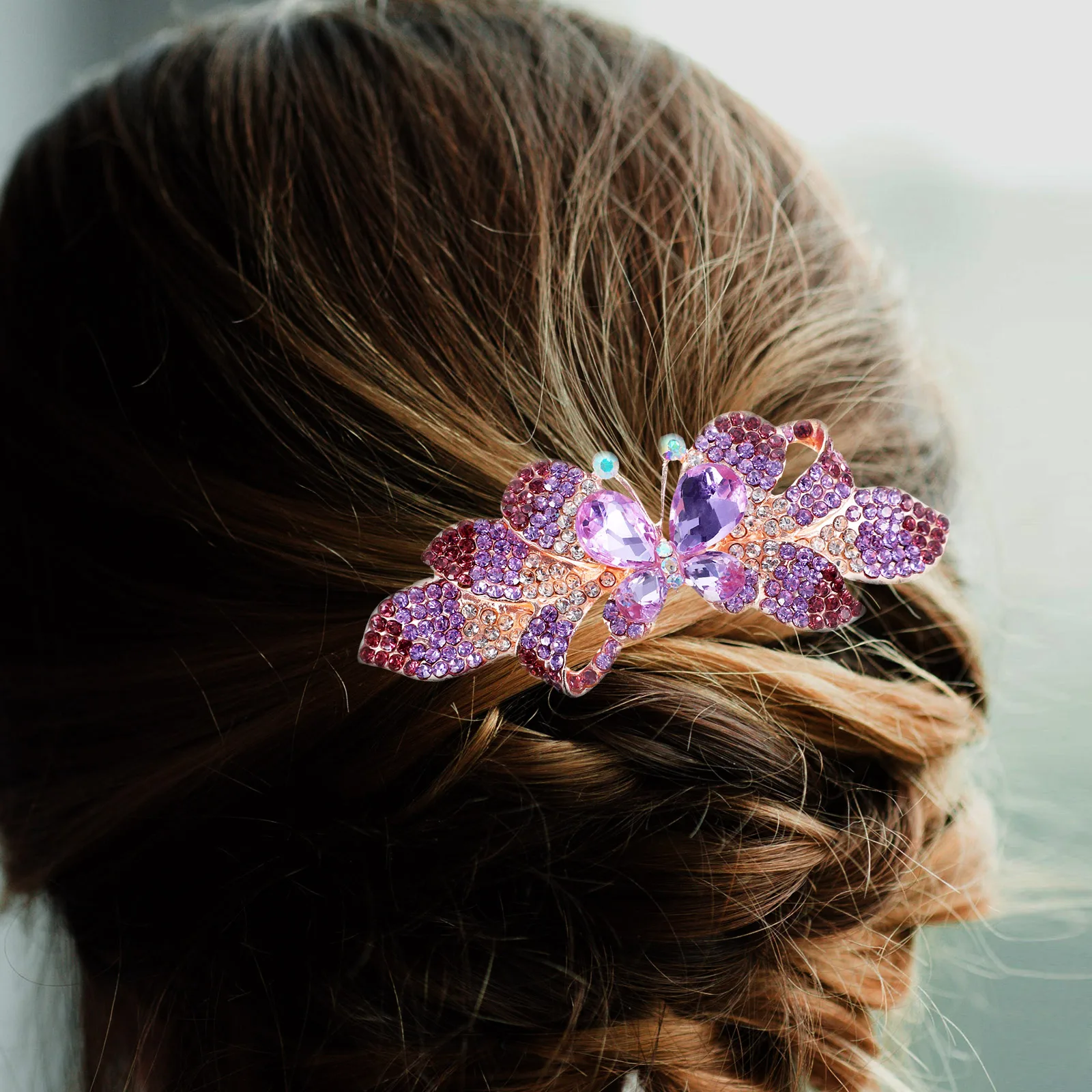 

Rhinestone Clip for Thick Hair Women Aesthetic Bridal Accessories Metal Clips Bling Barrette Styling Hair Elegant Durable