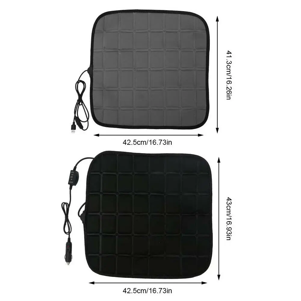 

1pcs Universal 12V Car Seat Heating Pad Cushion Cover Heating Heater Warm Heated Cold Winter Polyester Cotton Pads Trucks SUVs