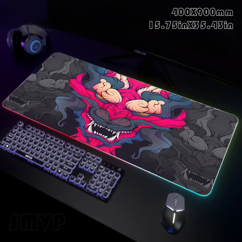 

Monster RGB Gaming Mousepads Desk Pad Keyboard Mat LED Gamer Mousepad XXL Mouse Pads Luminous Mouse Mats Design