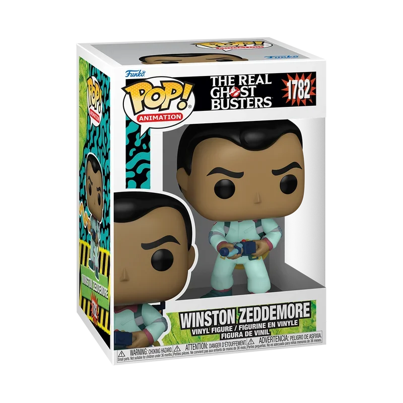 Original Funko Pop! Animation: The Real Ghostbusters-Winston Zeddemore-Egon Spengler-Ray Stantz-Venkman with Slimer Ornament Toy