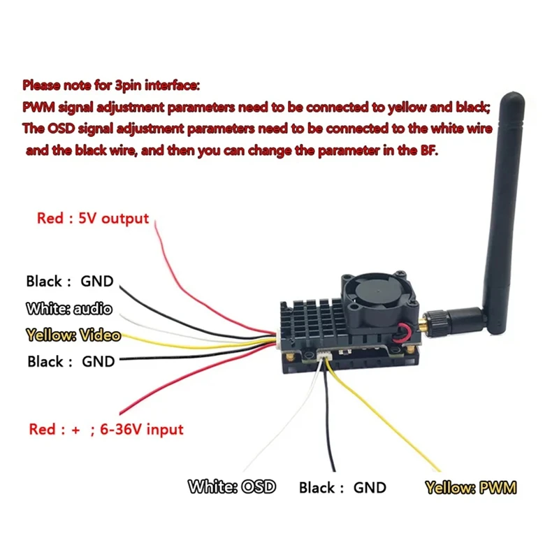 Over 20Km Range 5.8Ghz 2W FPV Wireless Transmitter 2000MW 48CH Video AV Audio Sender+1000TVL Cam For RC FPV Racing Drone