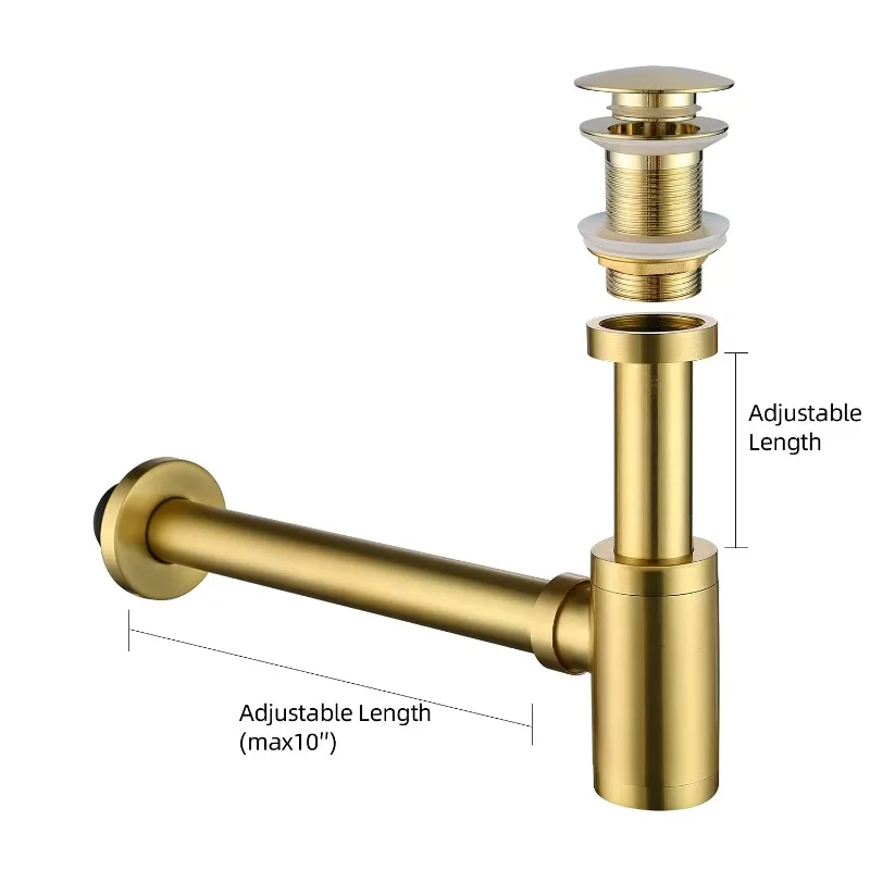 

Basin Sink Tap Bottle Trap Drain Kit Waste P-Traps Pop Up