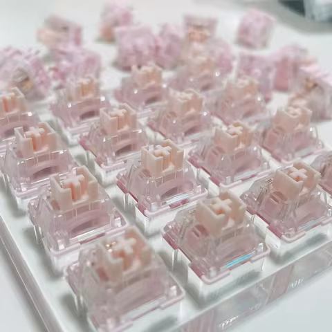 Outemu Strawberry Switch Silent 32gf Linear Mechanical Keyboard Light Pressure 5Pin RGB SMD Switches Factory lubed Custom Kit