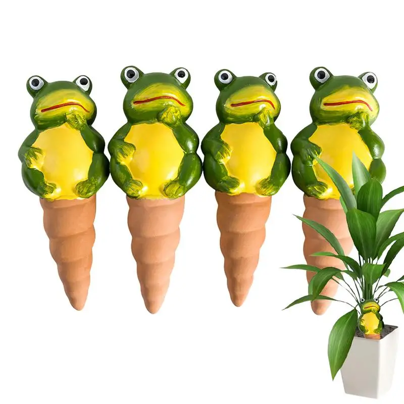 

Cute Frog Plant Watering Spikes Drip Irrigation Automatic Plant Waterers System Adjustable Drip Water Spikes Gardening Tools