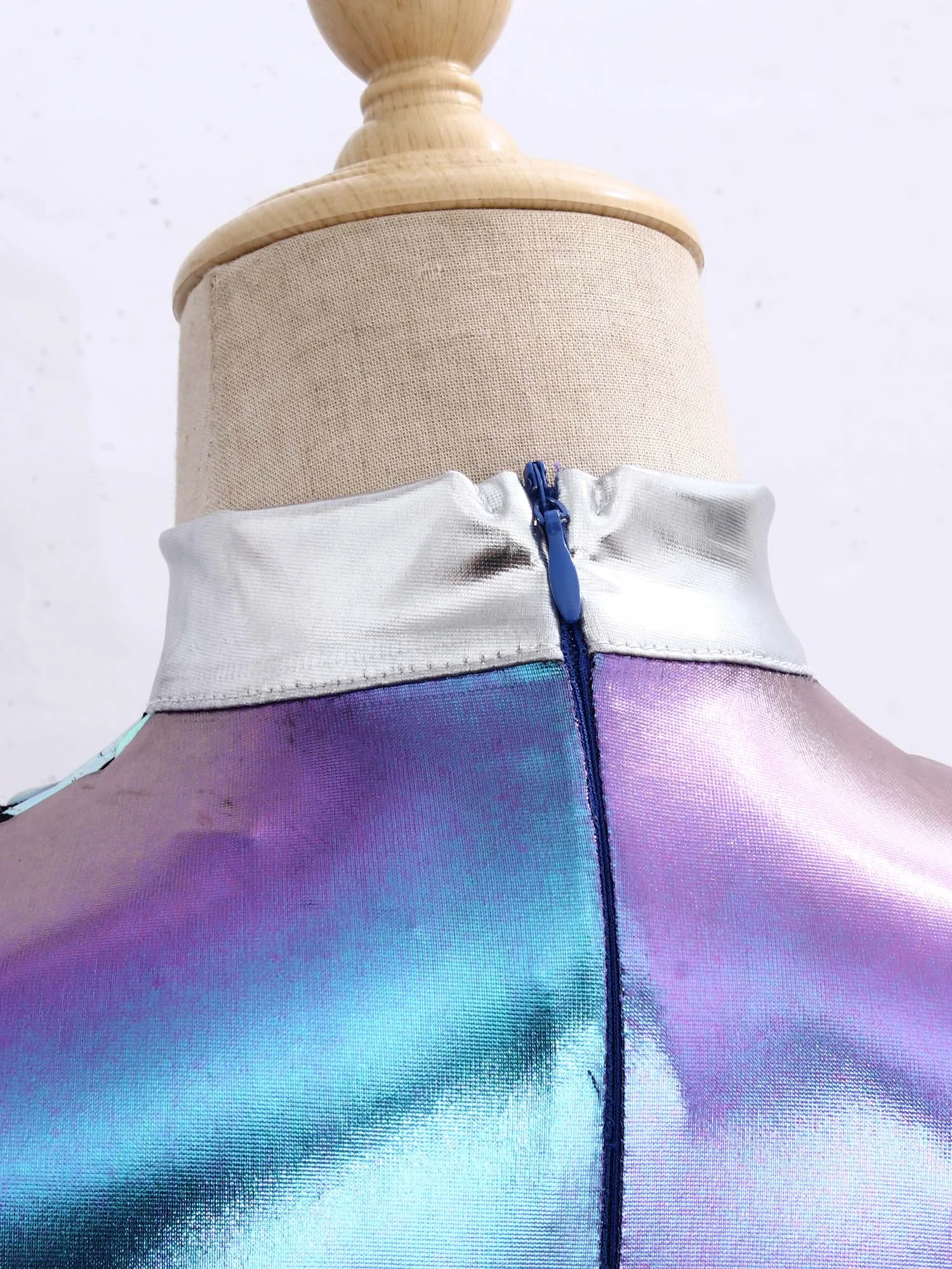 Kids Girls Jazz Dance Costume Set Sleeveless Metallic Leotard Dress for Tap Latin Cha-cha Modern Hip Hop Performance Dancewear - view 5