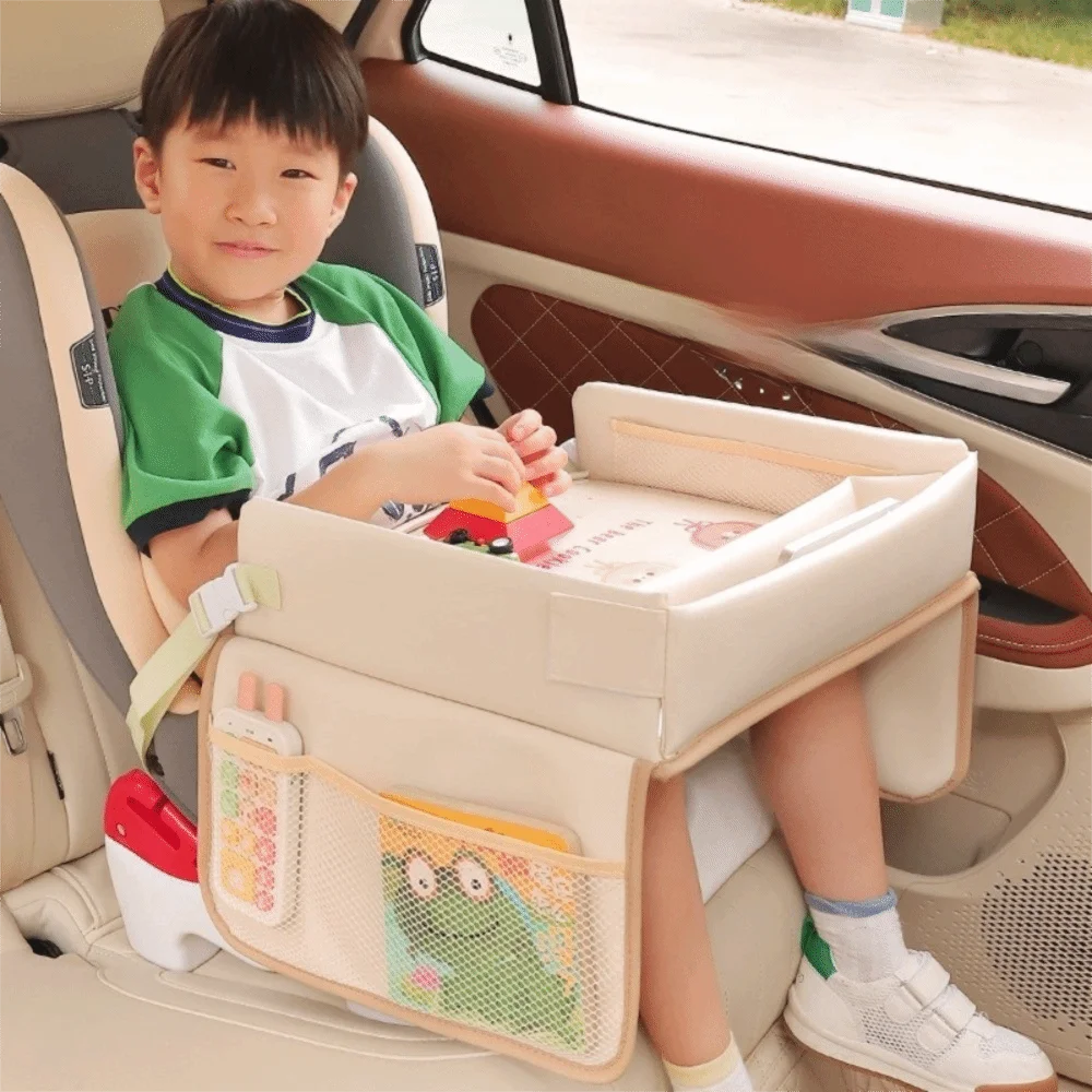 

Cartoon Design Car Dining Table Foldable Waterproof Child Safety Seat Tray Small Size Storage Function Small Storage Tool