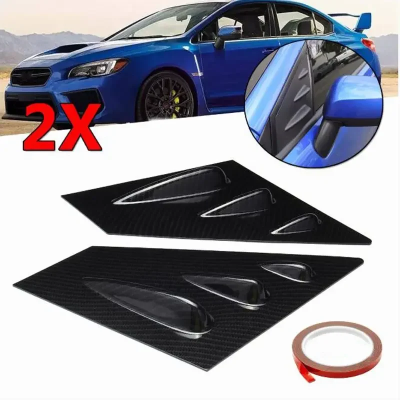 2x Carbon Fiber Look Car Front Window Louver Side Vent For Subaru WRX STI 2015 2016 2017 2018 Window Louvers Scoop Cover Vent