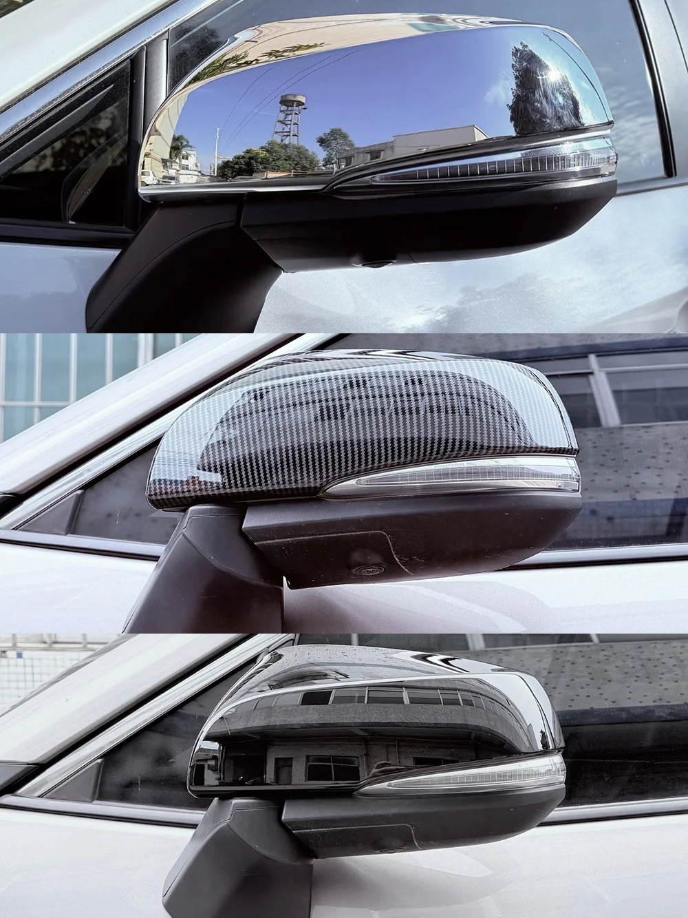 

Серебристые хромированные накладки на зеркала бокового вида на дверь для аксессуаров Toyota Grand Highlander 2024-2026 гг.