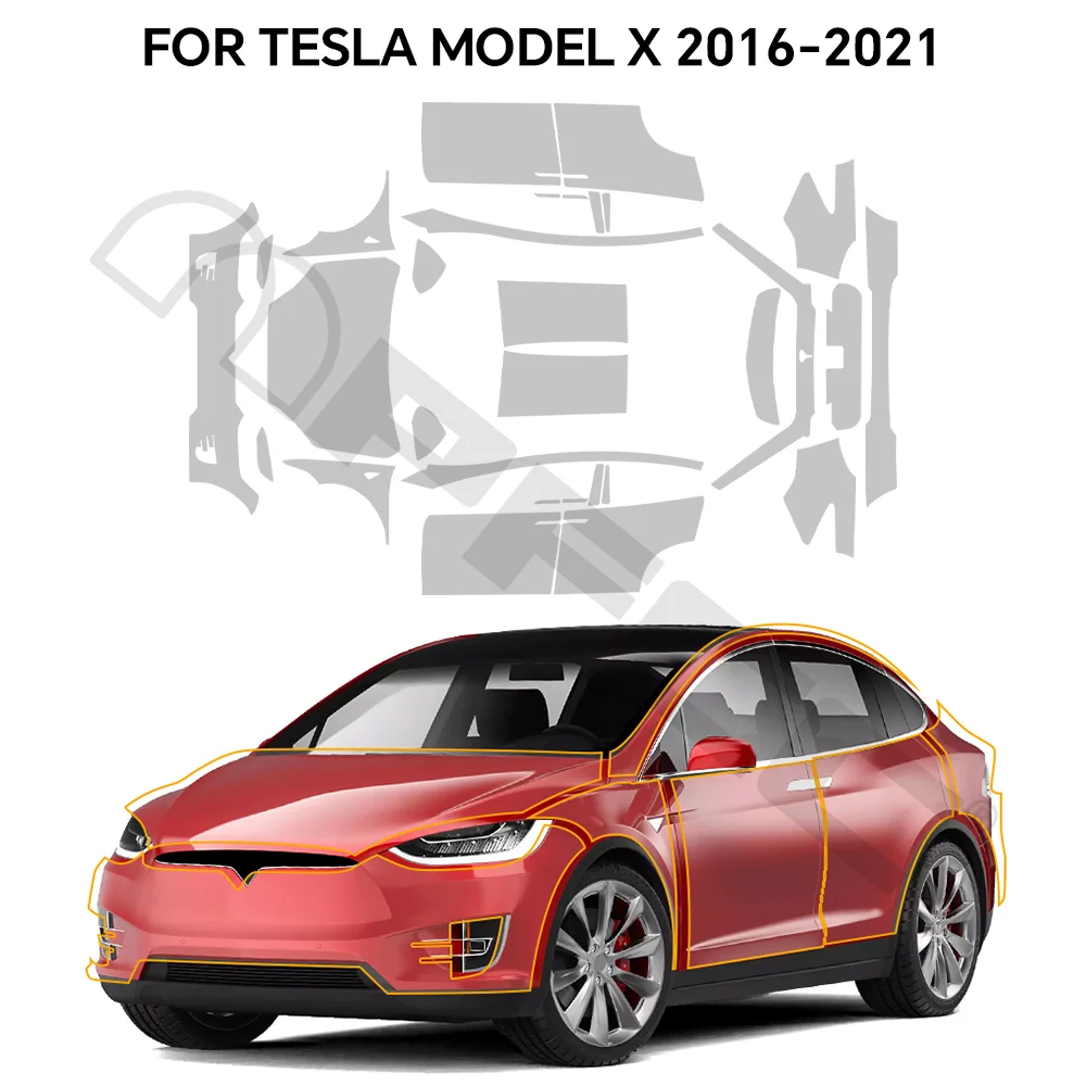 

9Mil Matte Clear TPU For Tesla Model X 2016-2021 Anti-Scratch Paint Protection Film Car Body Pre-cut PPF Resistant Kit Repair