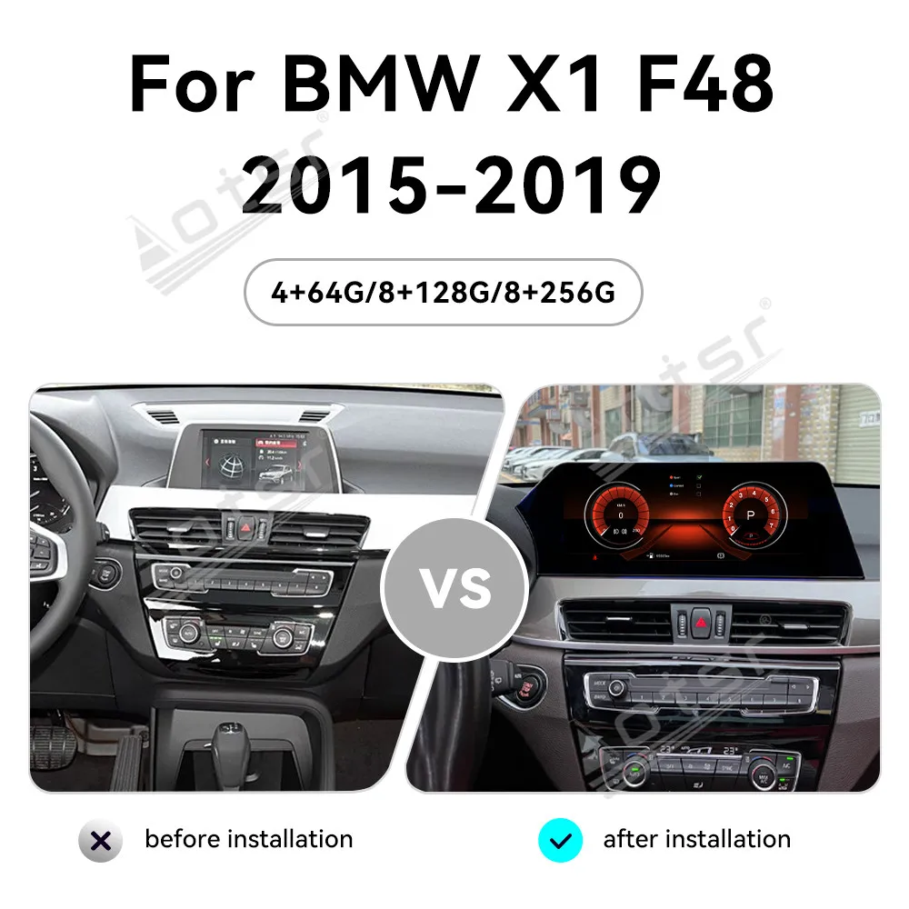 Wireless Apple CarPlay Android 13.0 Auto Car Multimedia For BMW X1 F48  2015-2019 CCC CIC Radio GPS 4G Car Radio