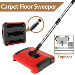 Carpet Floor Sweeper Non-Electric Carpet Sweeper Cleaner Efficient Hand Push Eco-Friendly Broom Sweeper for Cleaning Hair Debris