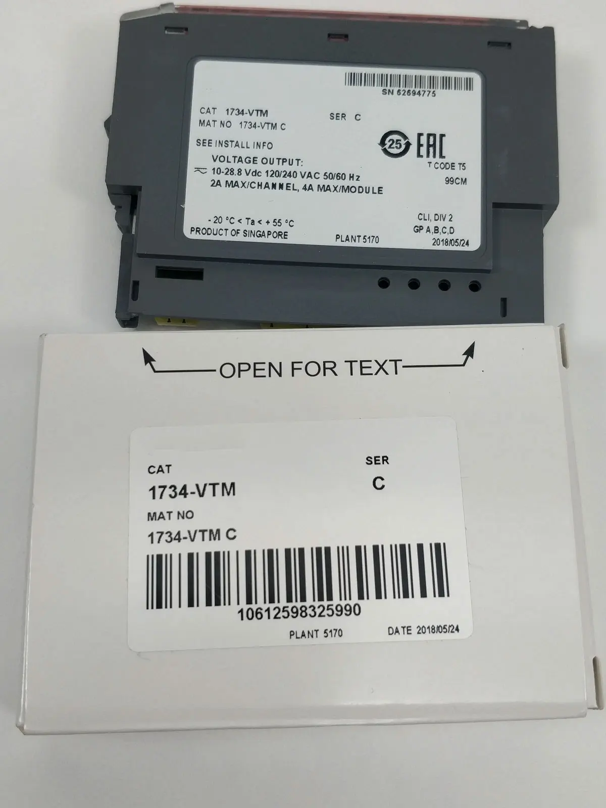 

Совершенно новый 1734-VTM, гарантия один год.