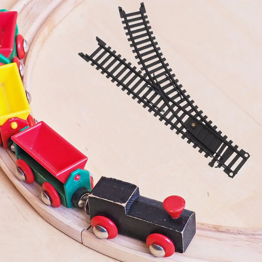 1 set 1 Set Miniature Train Track Set Realistic High-Speed Rail With Straight Tracks Switch Building For Kids Railroad Playset