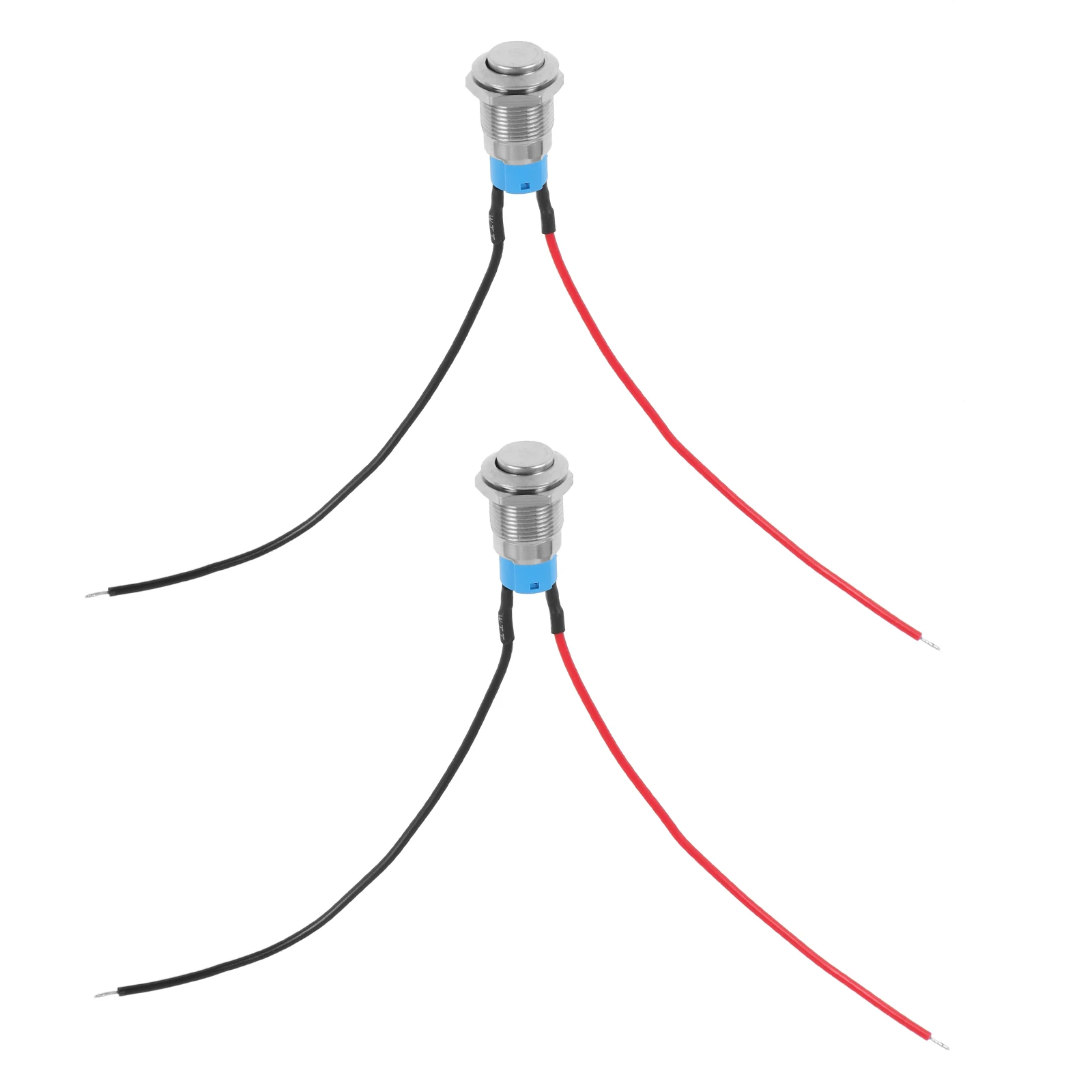 

2pcs Self-Locking Push Button Round Head Momentary Switch Connector Replacement Instant Button With Wire Push Switch Buttons