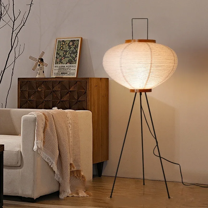 

Noguchi Akari Rice Paper Floor Light Japanese Wabi Sabi Standing Lamp E27 Bulb for Bedroom Living Room House Bedside Decoration